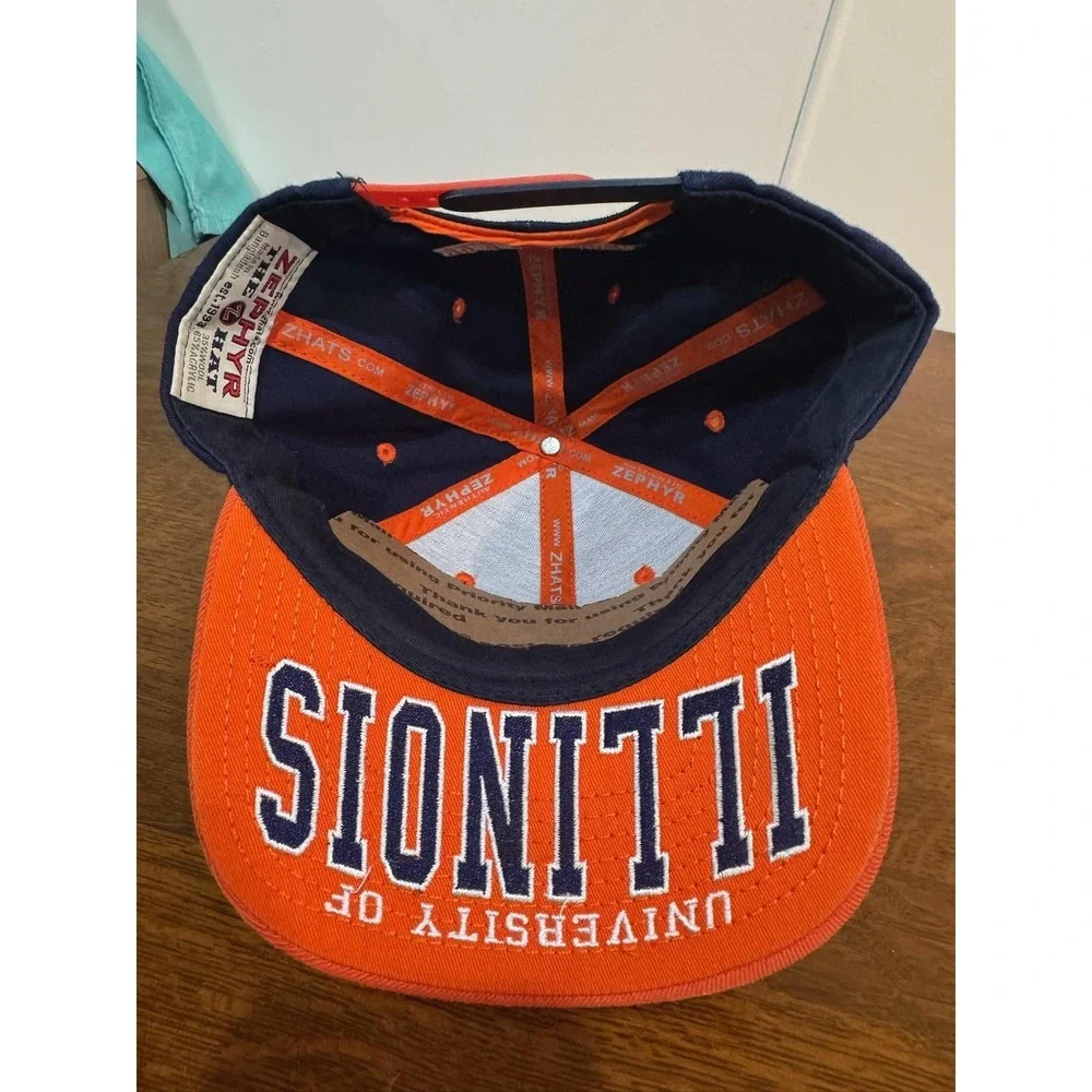 Vintage Illinois Fighting Illini Hat Snap‎ Back Mens NCAA Football Zephyr Y2K
